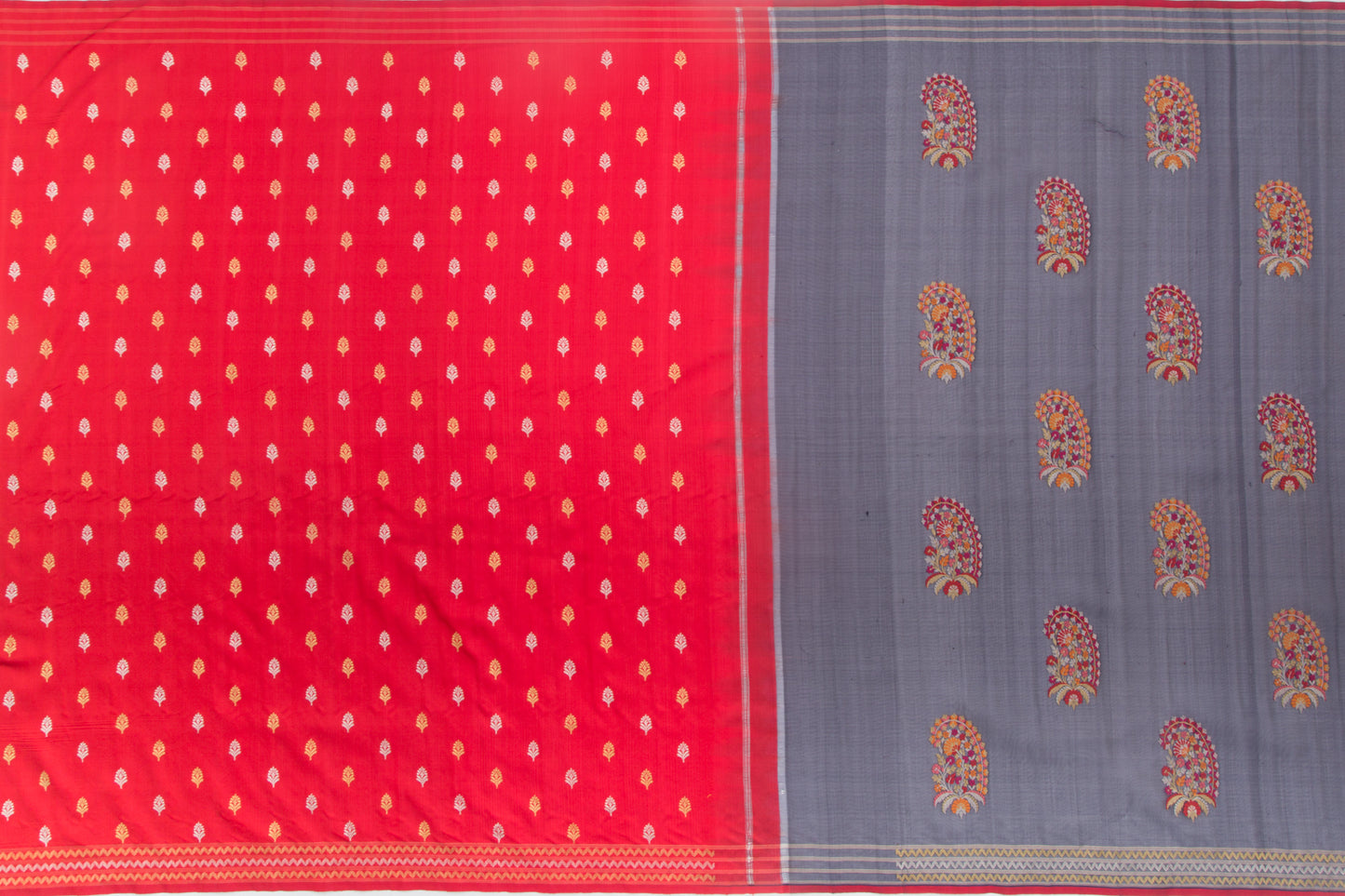 Banarasi Kora Organza Jamdani Butta Dark Blue Saree