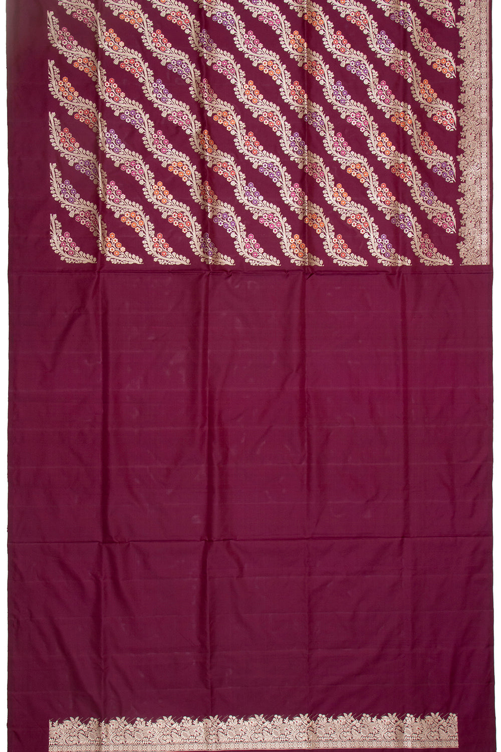 Banarasi Silk Kadwa Leheriya Purple Saree