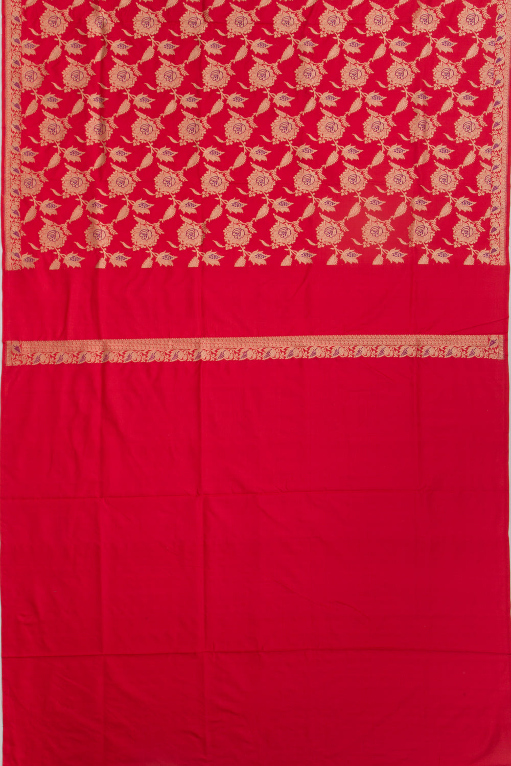 Banarasi Silk Jaal Red Saree