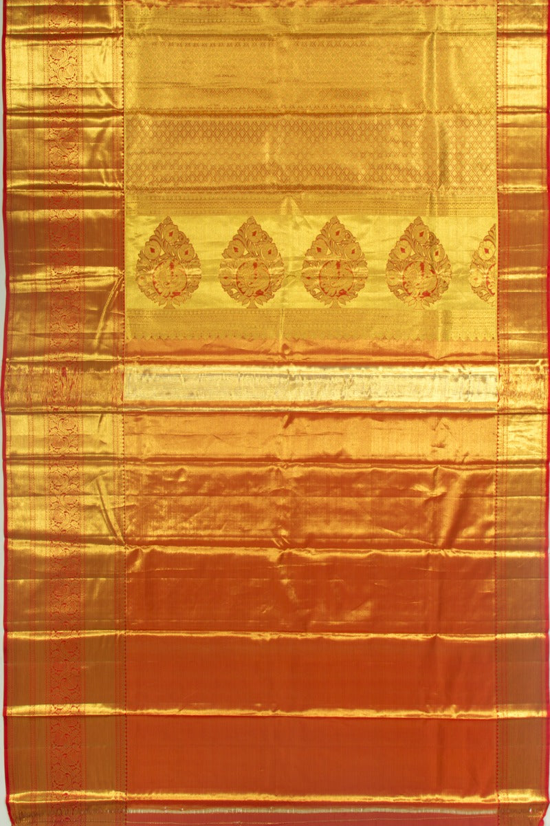 Taranga Kanchi Silk Tissue Jaal Gold Saree