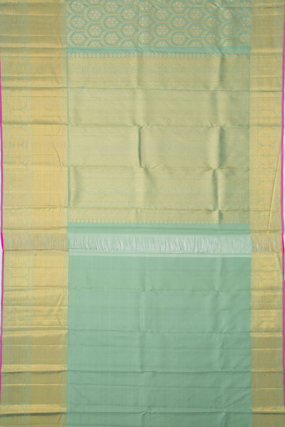 Kanchipuram Silk Brocade Pista Green Saree