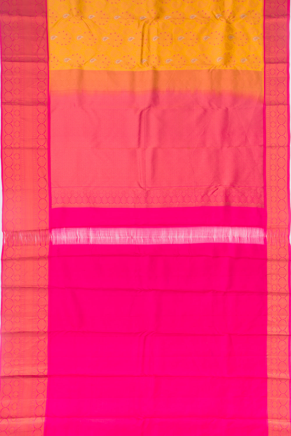 Taranga Kanchi Silk Brocade Yellow Saree