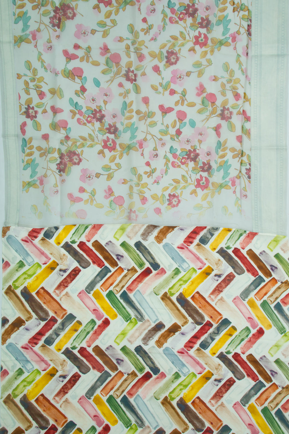 Organza Floral Printed Pastel Green Saree