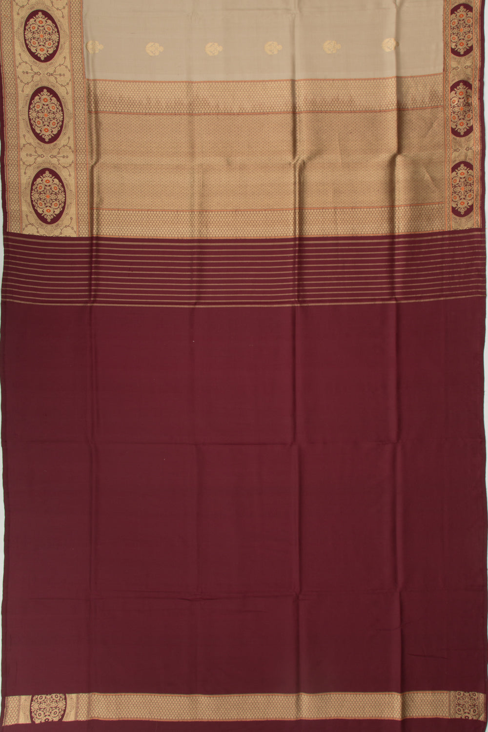 Banarasi Silk Butta Beige Saree