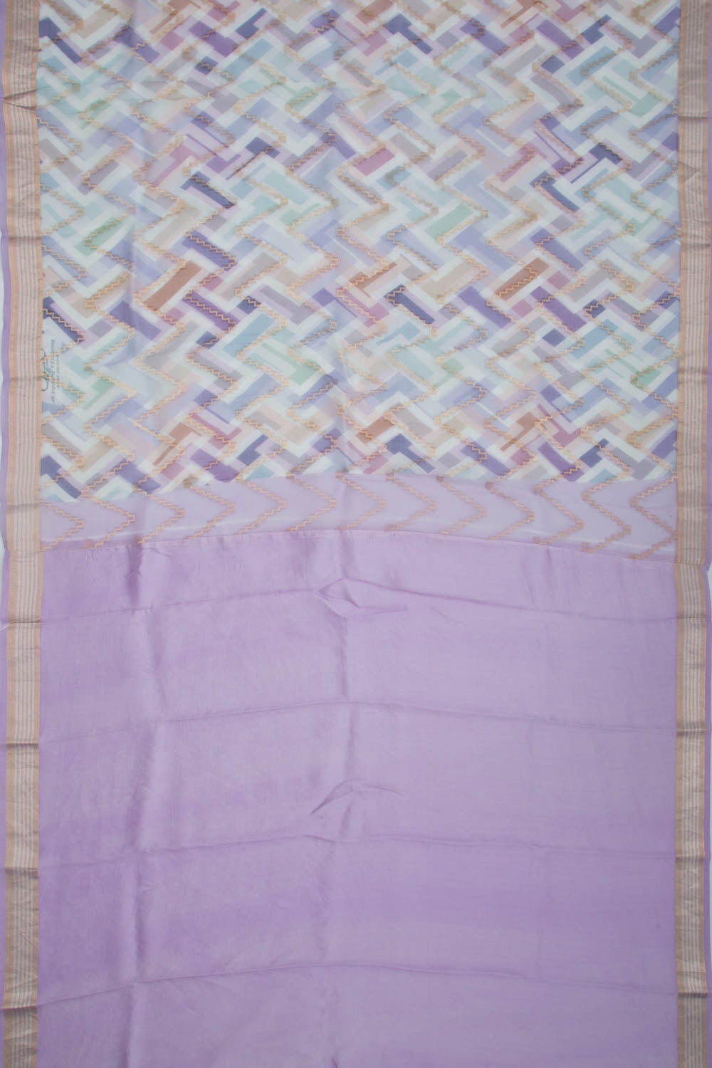Organza Printed Lavender Saree