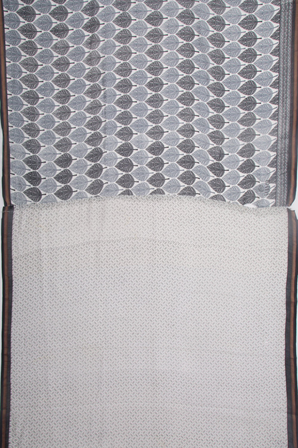 Chanderi Cotton Printed White Saree