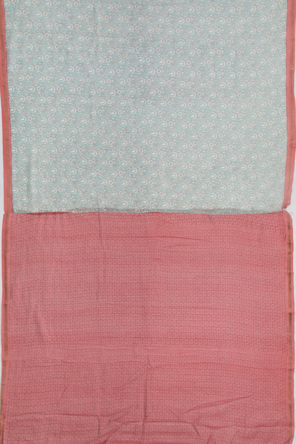 Chanderi Cotton Floral Printed Blue Saree