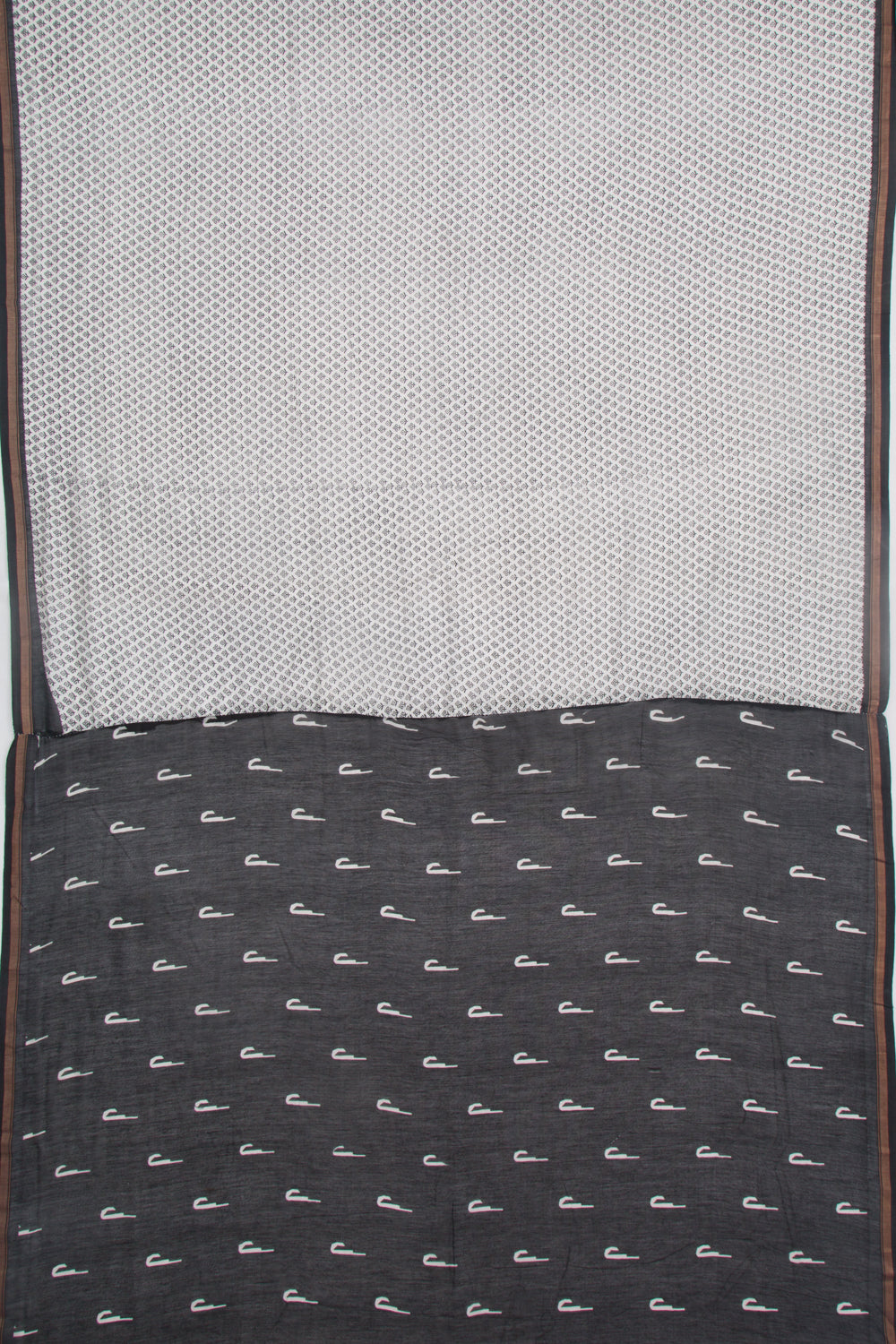 Chanderi Cotton Floral Printed White Saree