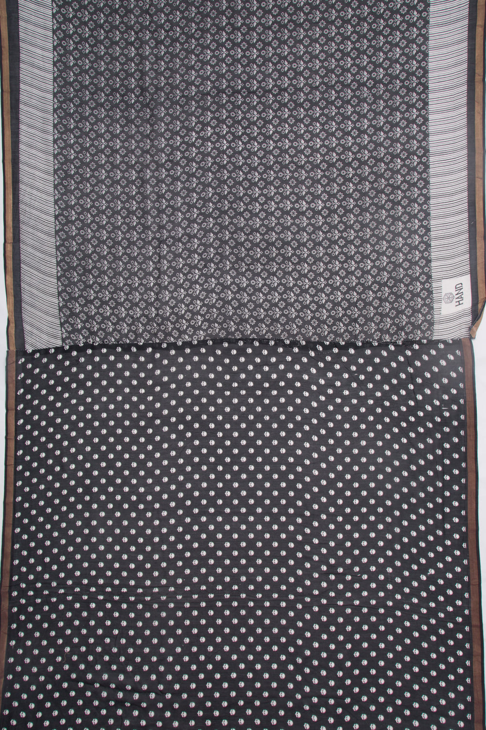 Chanderi Cotton Floral Printed Black Saree