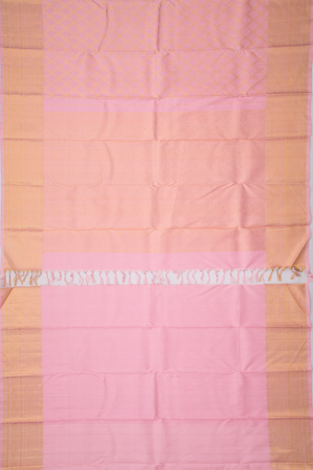 Kanchipuram Silk Brocade Baby Pink Saree