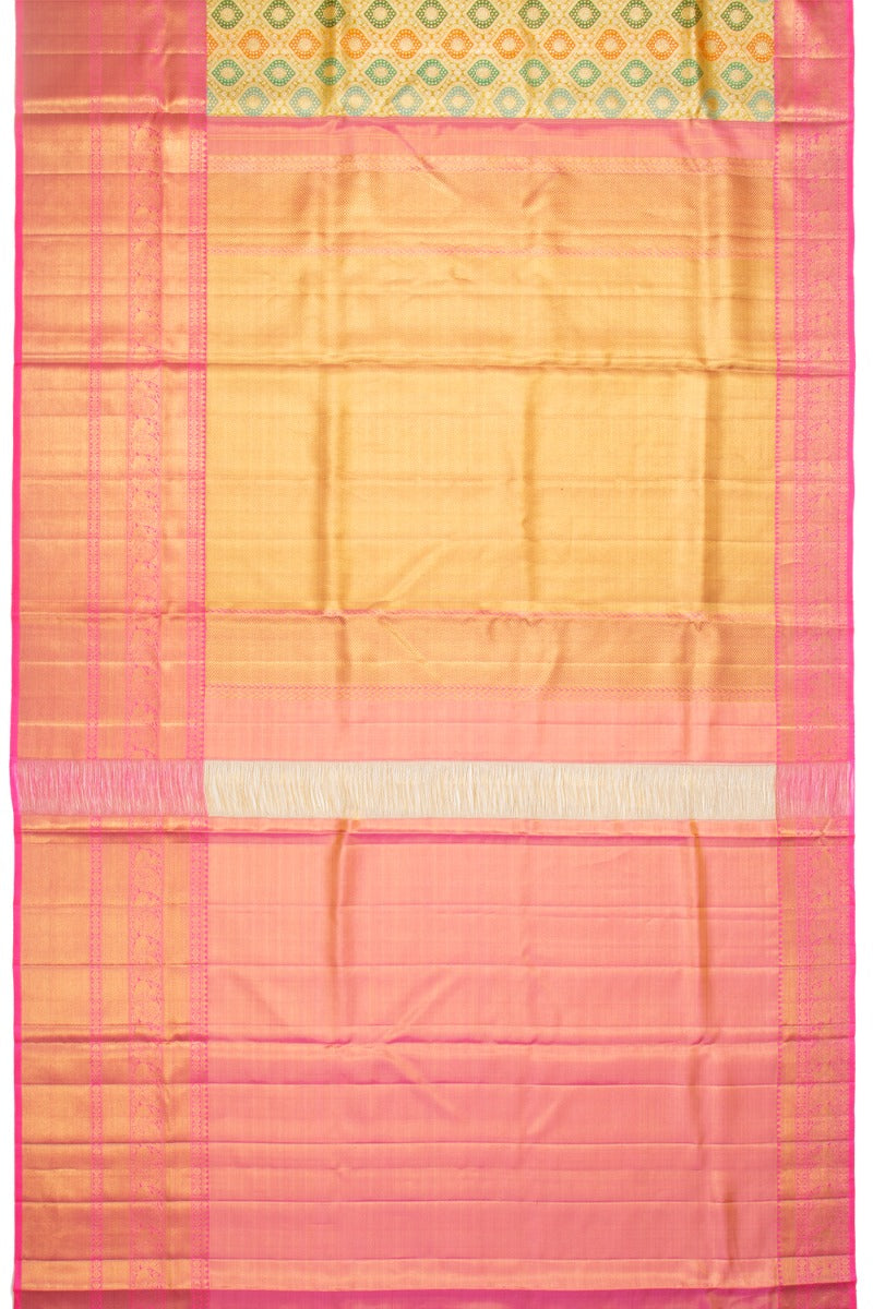 Kanchipuram Silk Tissue Brocade Multicolor Saree