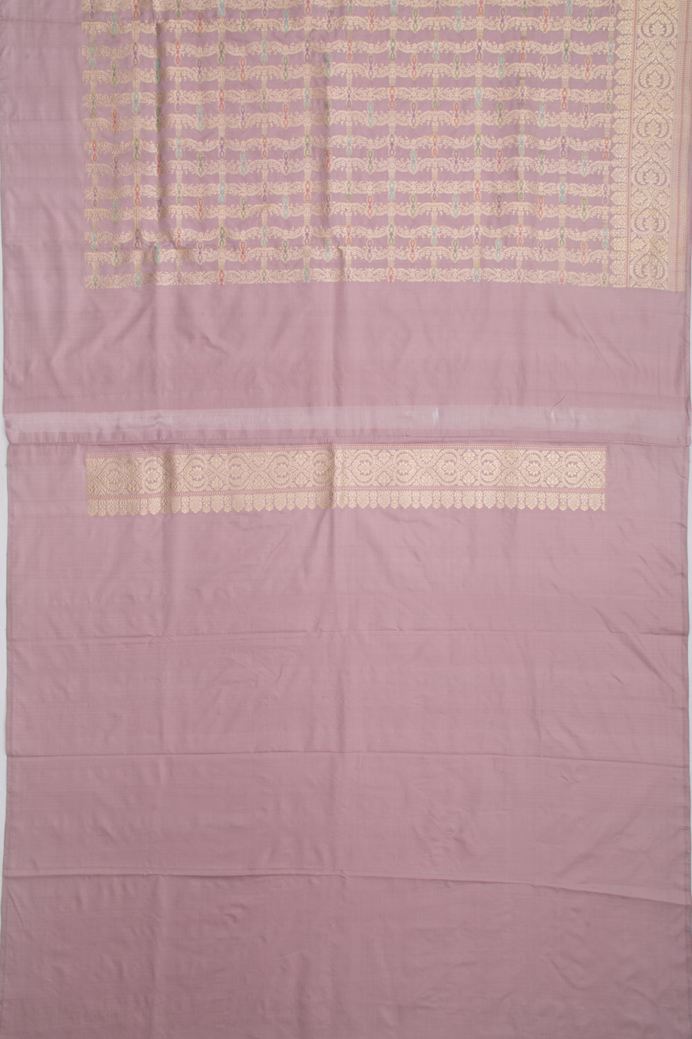 Banarasi Silk Kadwa Jaal Lilac Saree