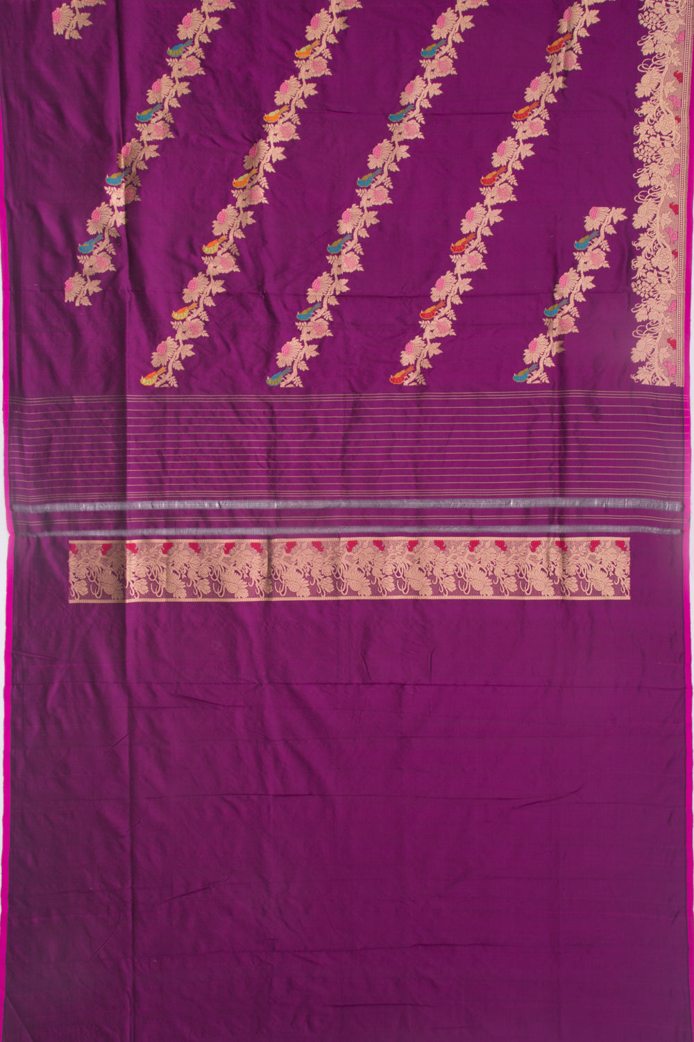 Banarasi Silk Kadwa Jaal Purple Saree