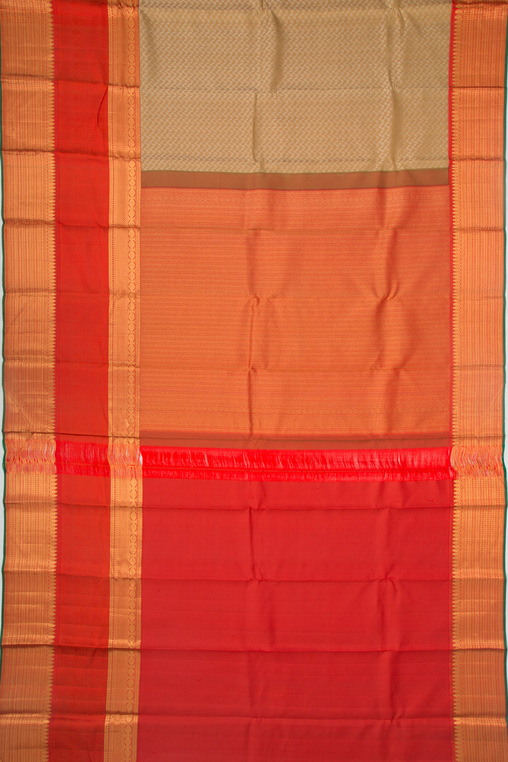 Taranga Kanchi Silk Brocade Cream Saree
