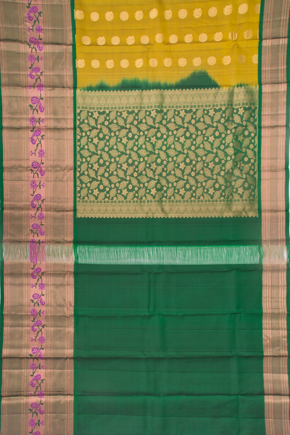 Taranga Kanchi Silk Butta Green Saree