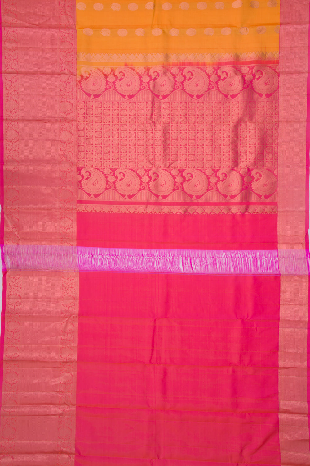Taranga Kanchi Silk Butta Tangerine Orange Saree