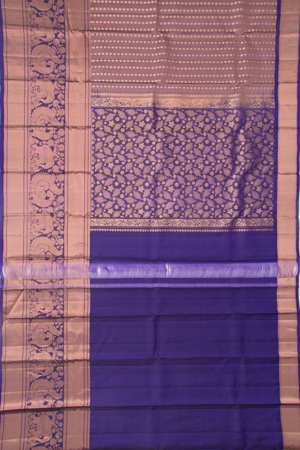 Taranga Kanchi Silk Butta Pastel Brown Saree