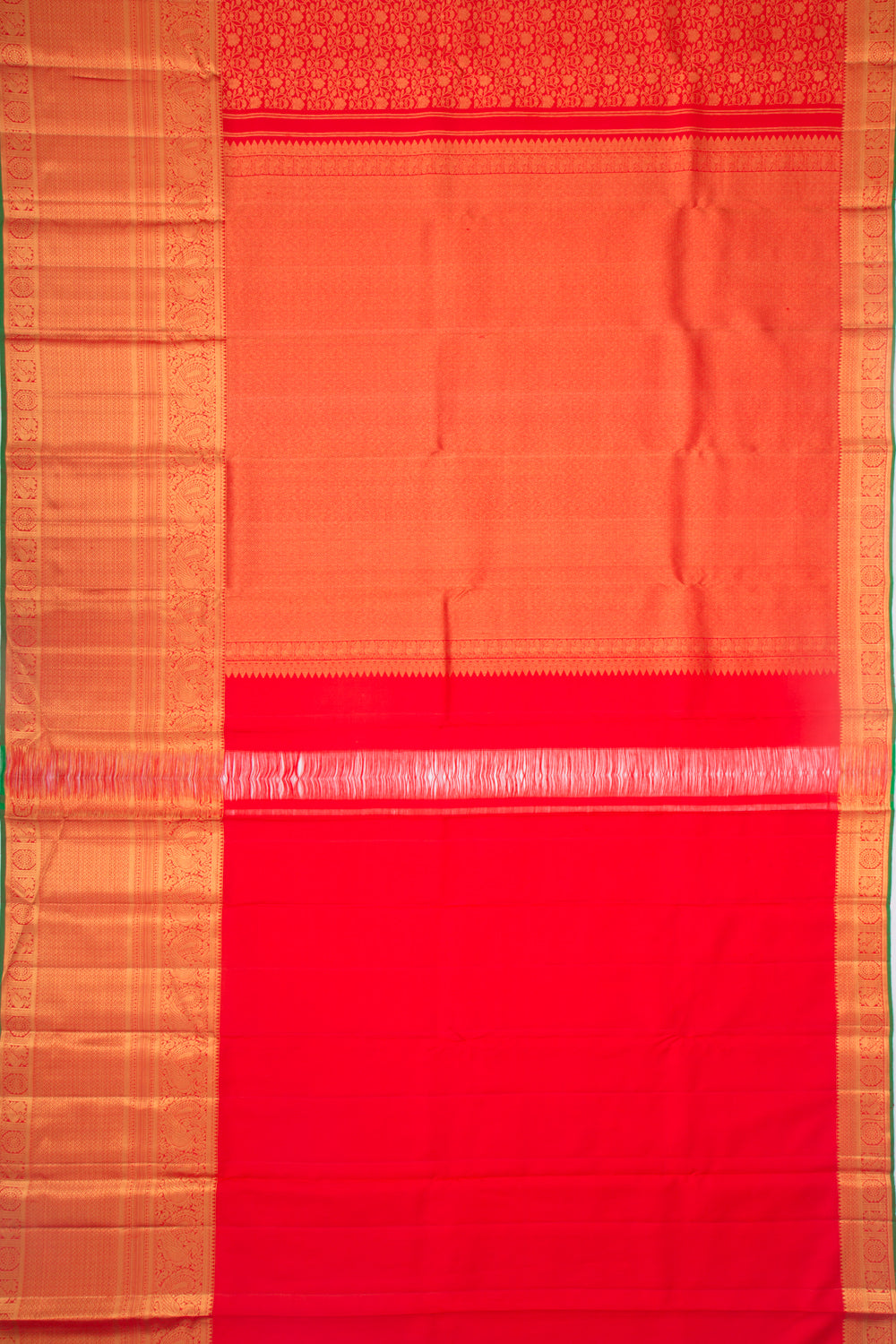 Kanchipuram Silk Jaal Red Saree