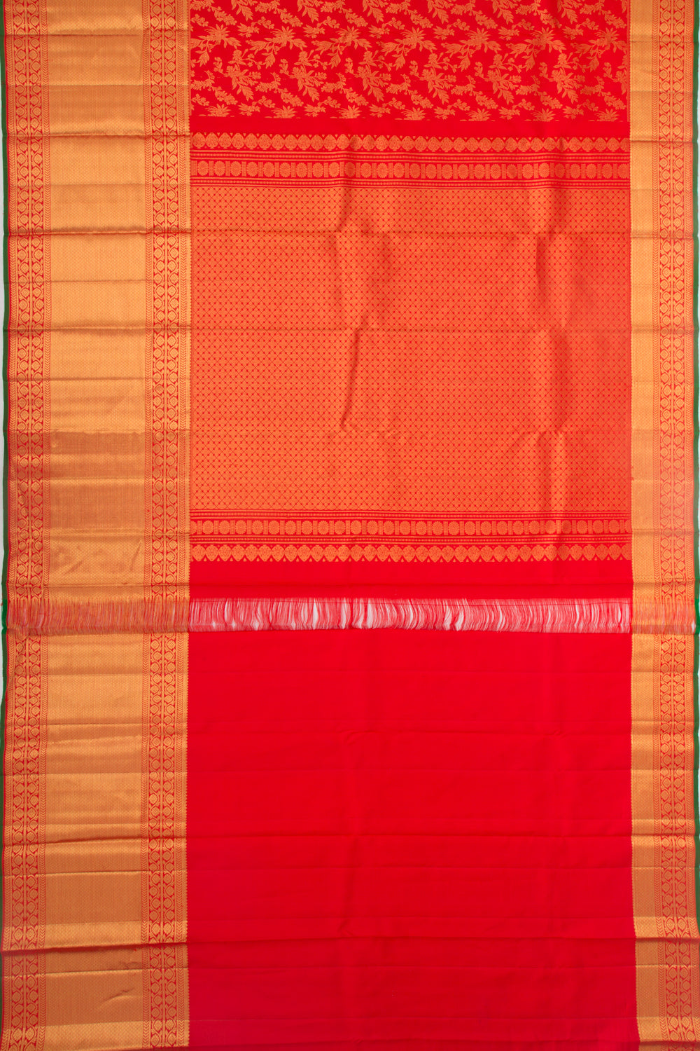 Kanchipuram Silk Brocade Red Saree