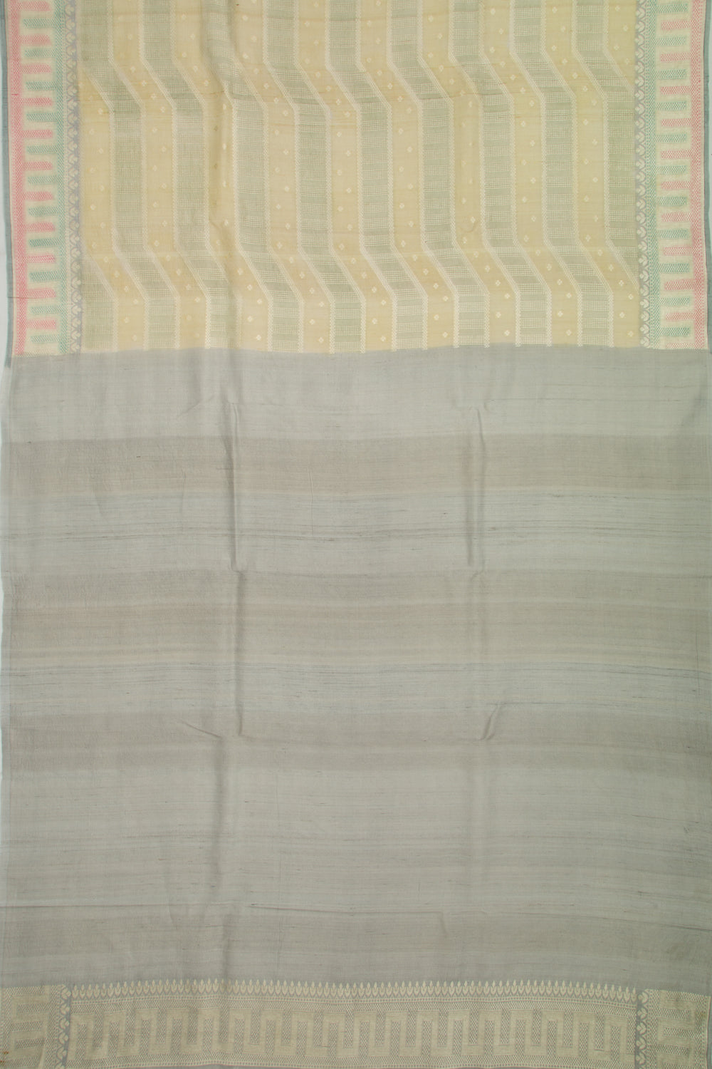 Banarasi Tussar Georgette Brocade Green And Yellow Saree