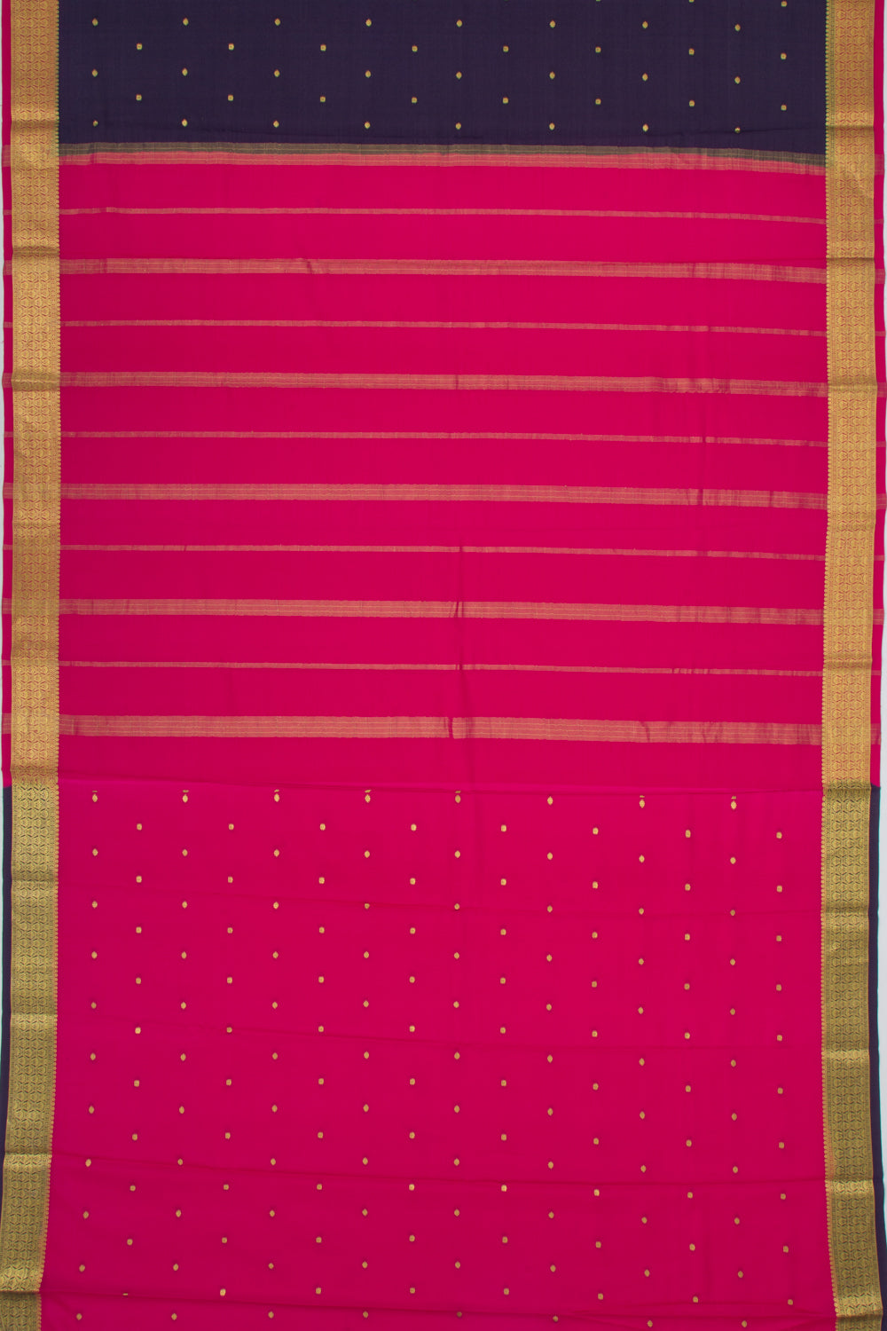 Binny Silk Butta Dark Blue Saree