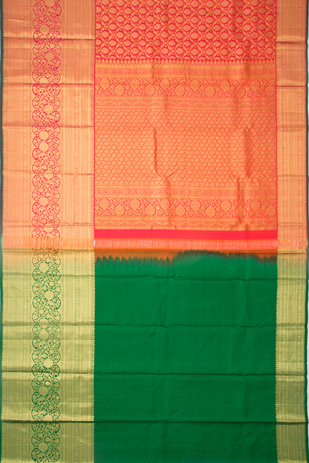 Taranga Kanchi Silk Brocade Pinkish Orange Saree