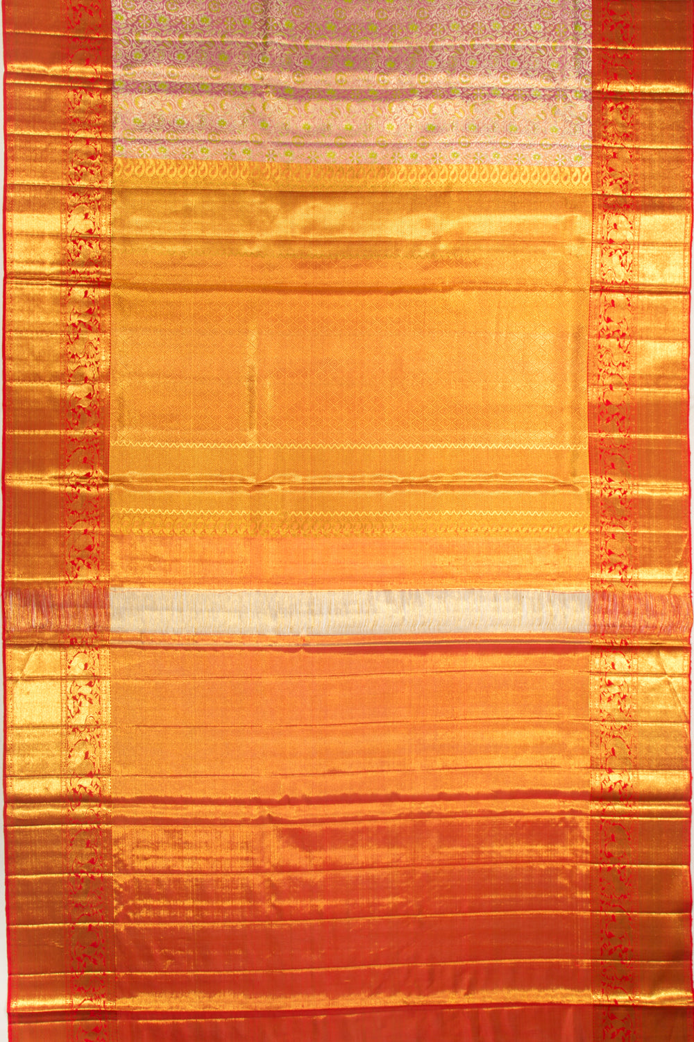 Kanchipuram Silk Tissue Jaal Pink Saree