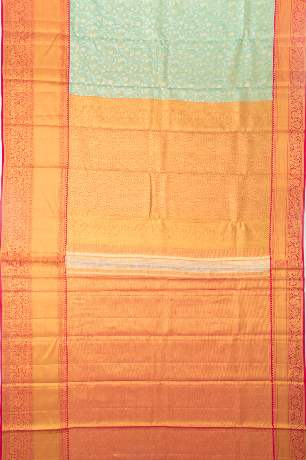 Taranga Kanchi Silk Tissue Jaal Green Saree