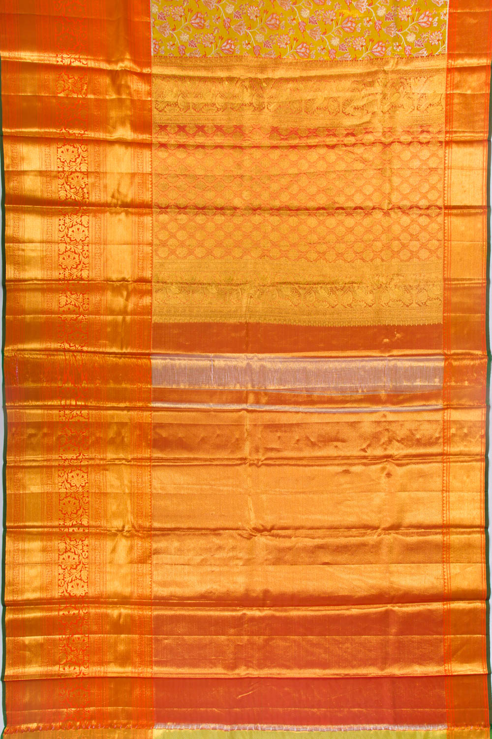 Taranga Kanchi Silk Tissue Brocade Gold Saree