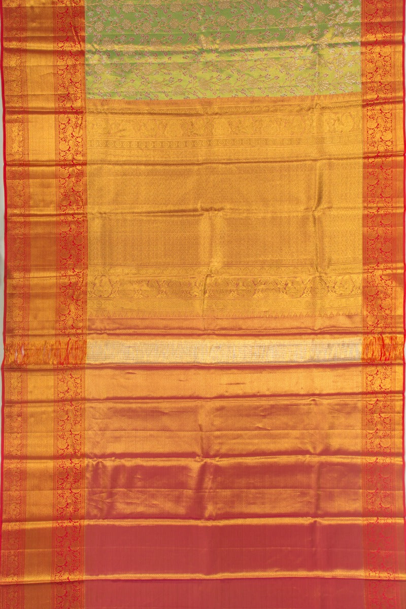 Taranga Kanchi Silk Tissue Jaal Green Saree