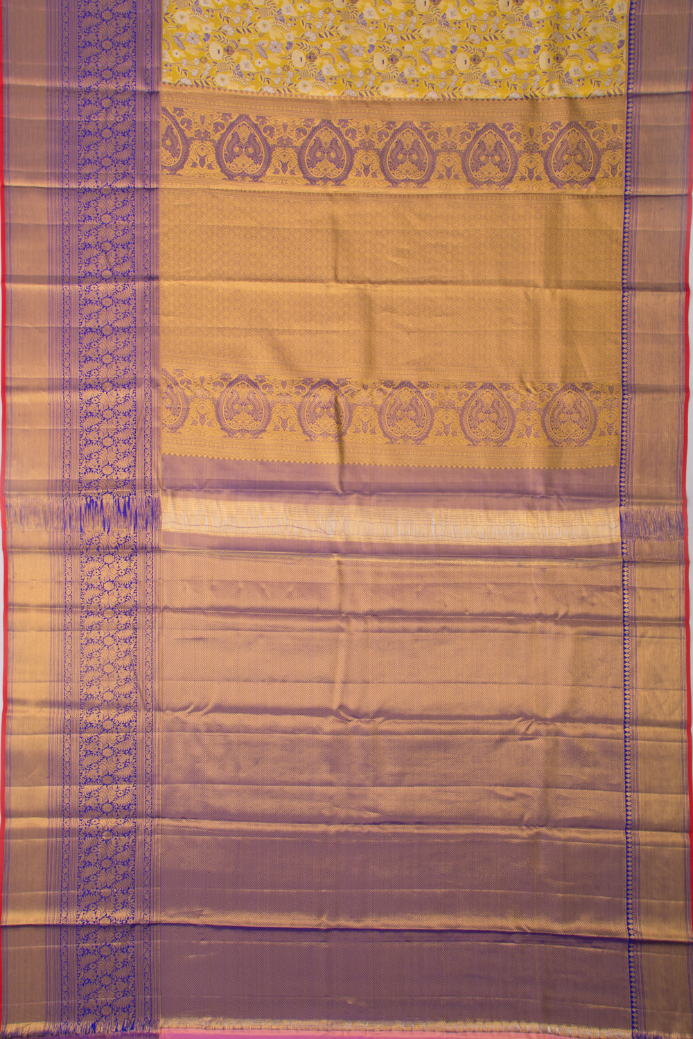 Taranga Kanchi Silk Tissue Brocade Yellow Saree