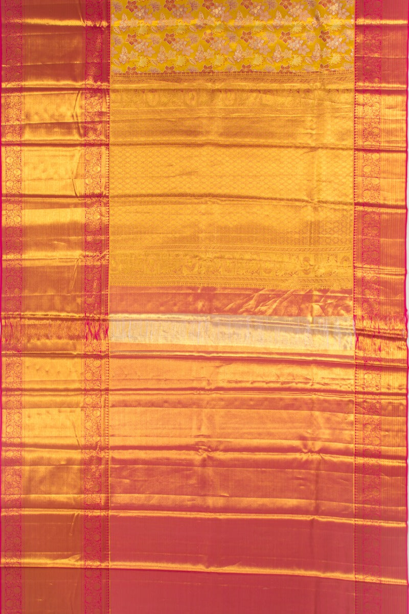 Taranga Kanchi Silk Tissue Brocade Yellow Saree