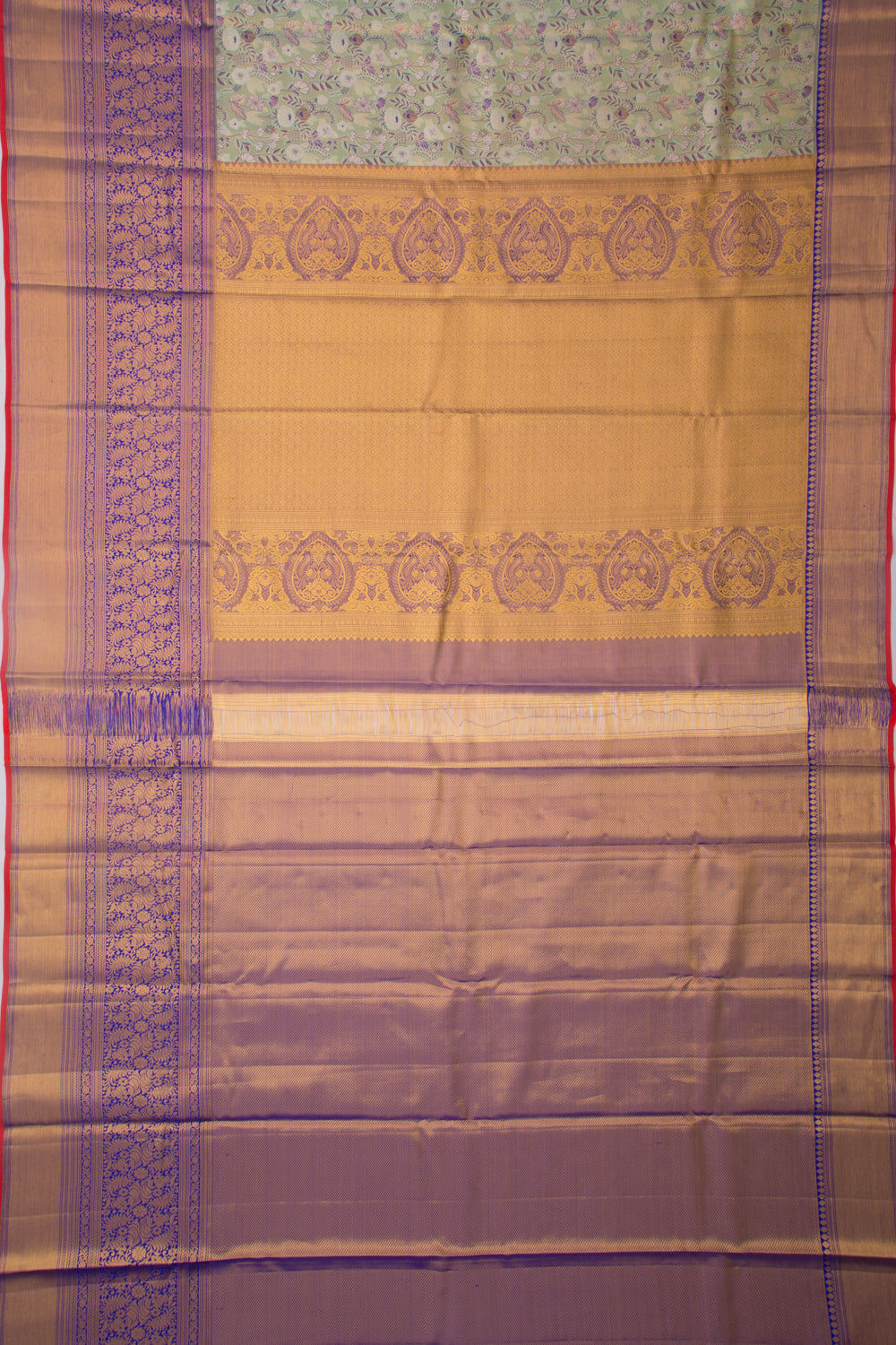 Taranga Kanchi Silk Tissue Jaal Green Saree