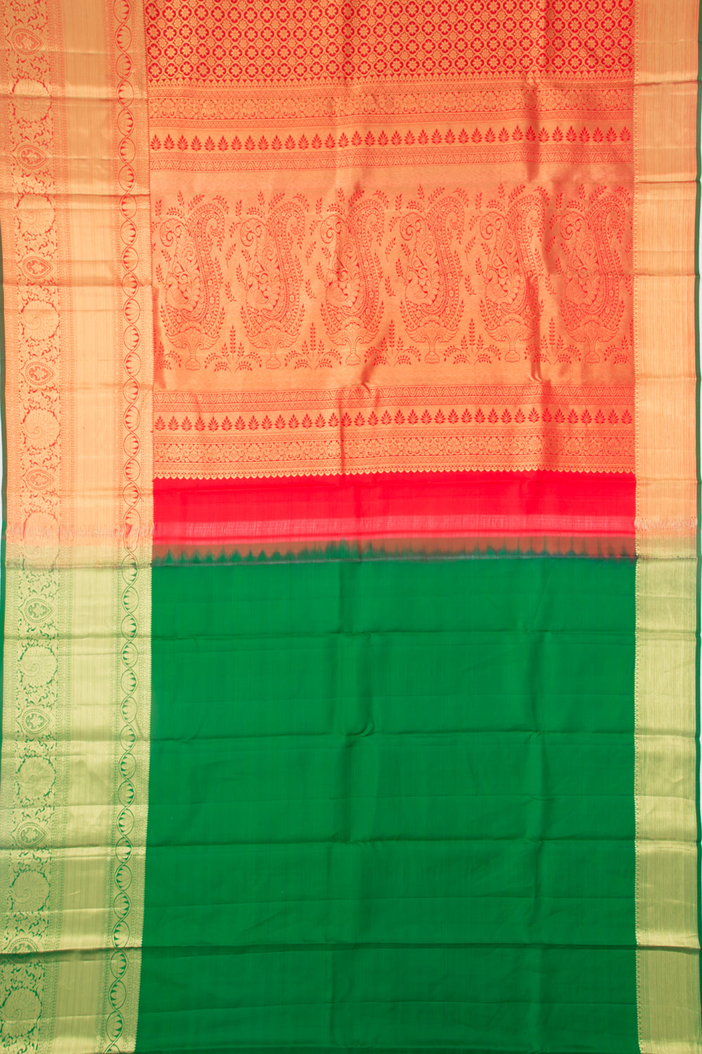 Taranga Kanchi Silk Brocade Red Saree