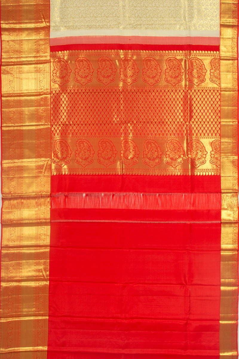 Taranga Kanchi Silk Tissue Jaal Off-White Saree