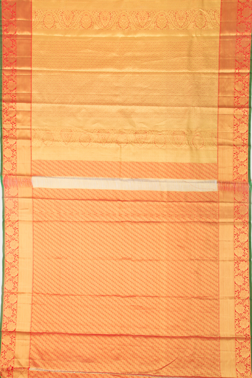 Taranga Kanchi Silk Tissue Jaal and Butta Orange Saree