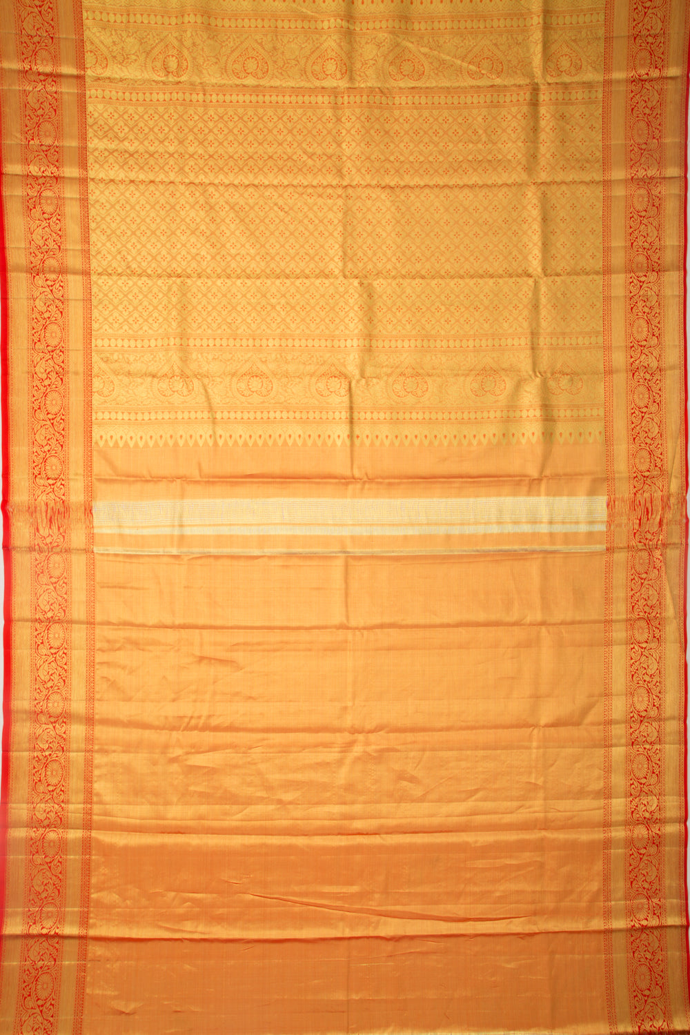 Taranga Kanchi Silk Tissue Brocade Orange Saree