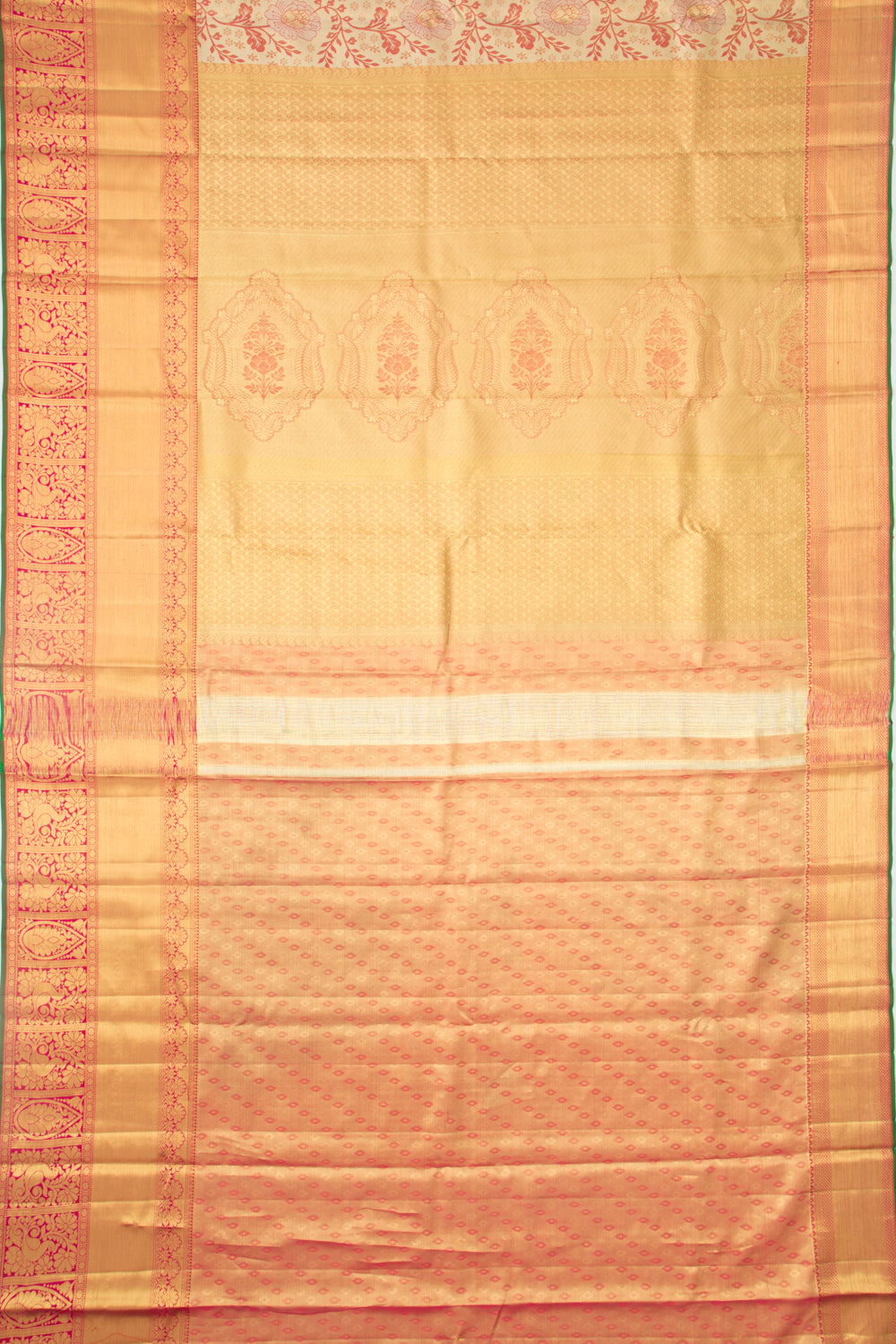 Taranga Kanchi Silk Tissue Brocade Gold Saree