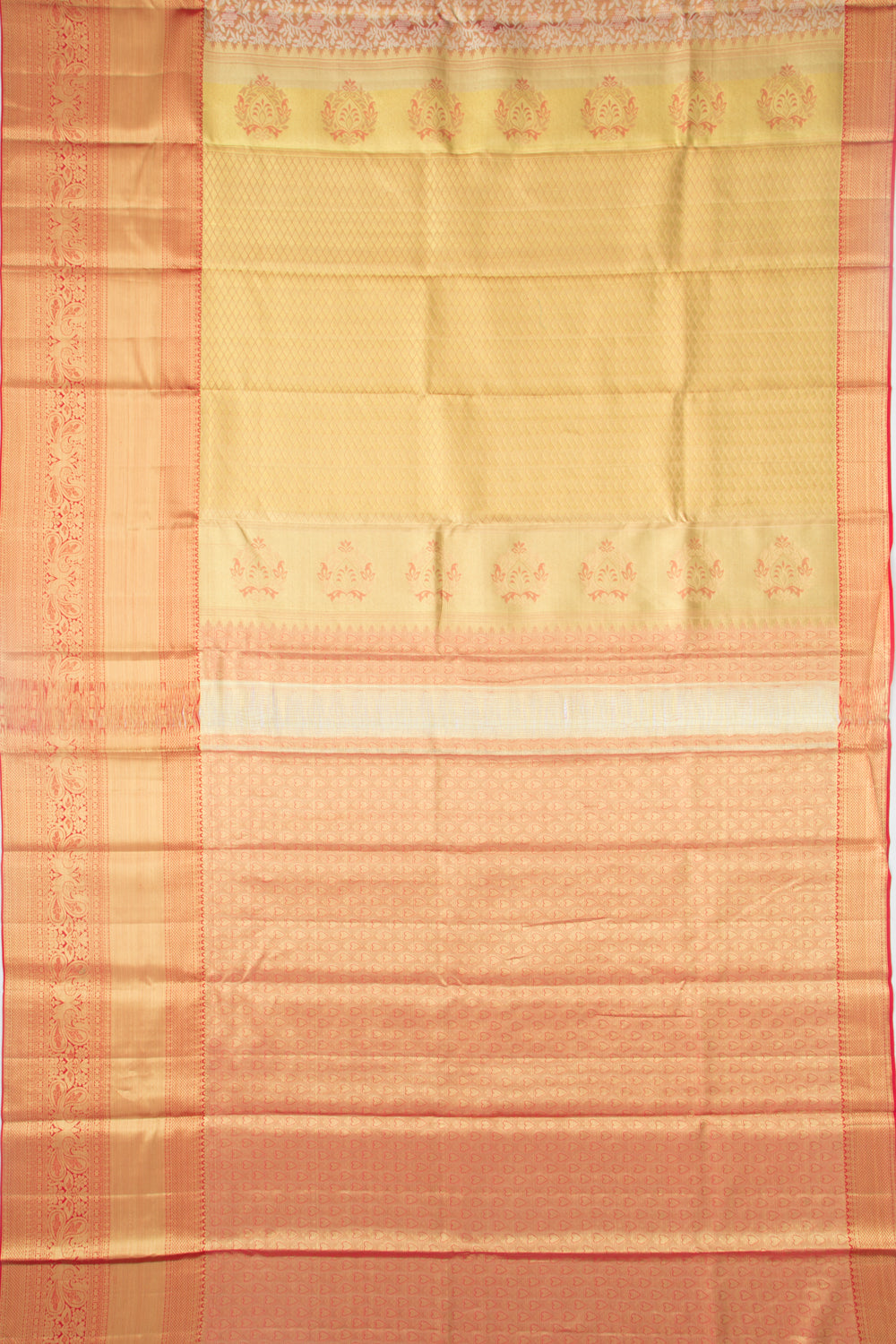 Taranga Kanchi Silk Tissue Brocade Orange Saree