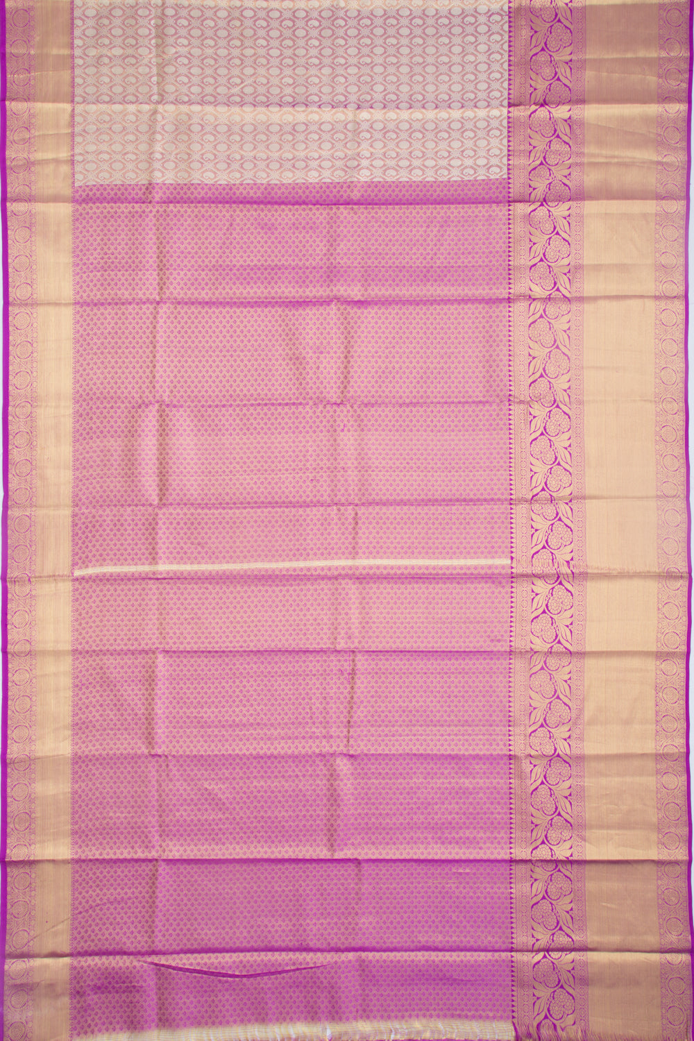 Taranga Kanchi Silk Tissue Criss-Cross Checks and Butta Purple Saree