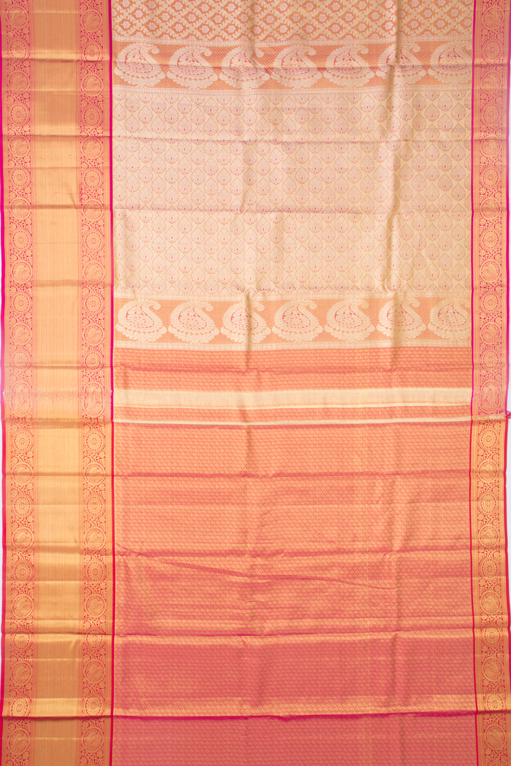 Taranga Kanchi Silk Tissue Jaal and Butta Pink Saree