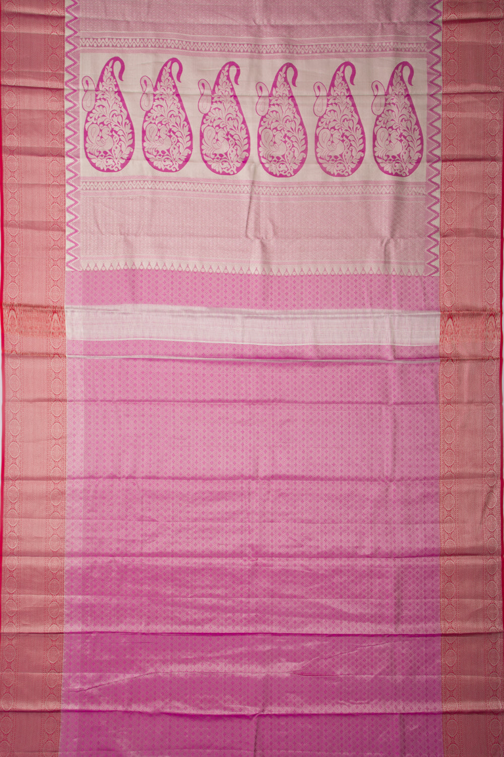 Taranga Kanchi Silk Tissue Butta Silver Saree