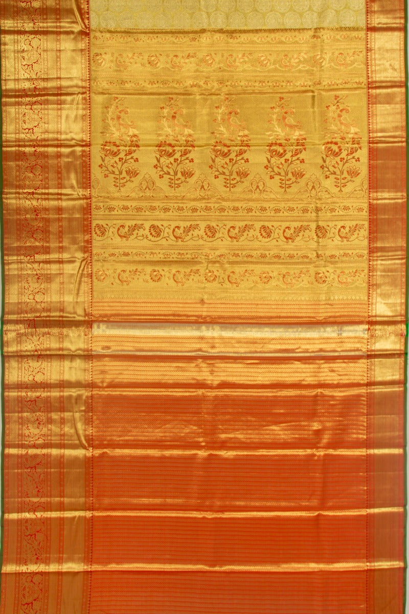 Taranga Kanchi Silk Tissue Brocade Gold Saree