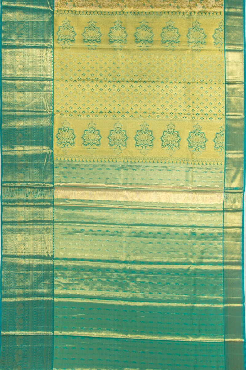 Taranga Kanchi Silk Tissue Jaal Green Saree