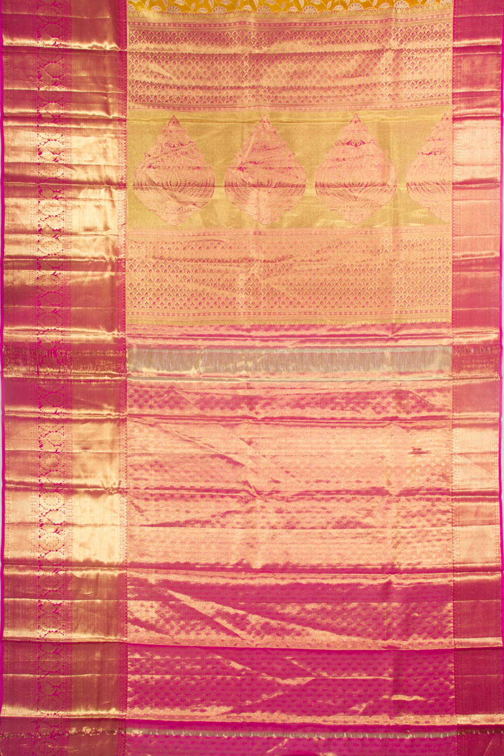 Taranga Kanchi Silk Tissue Jaal Gold Saree