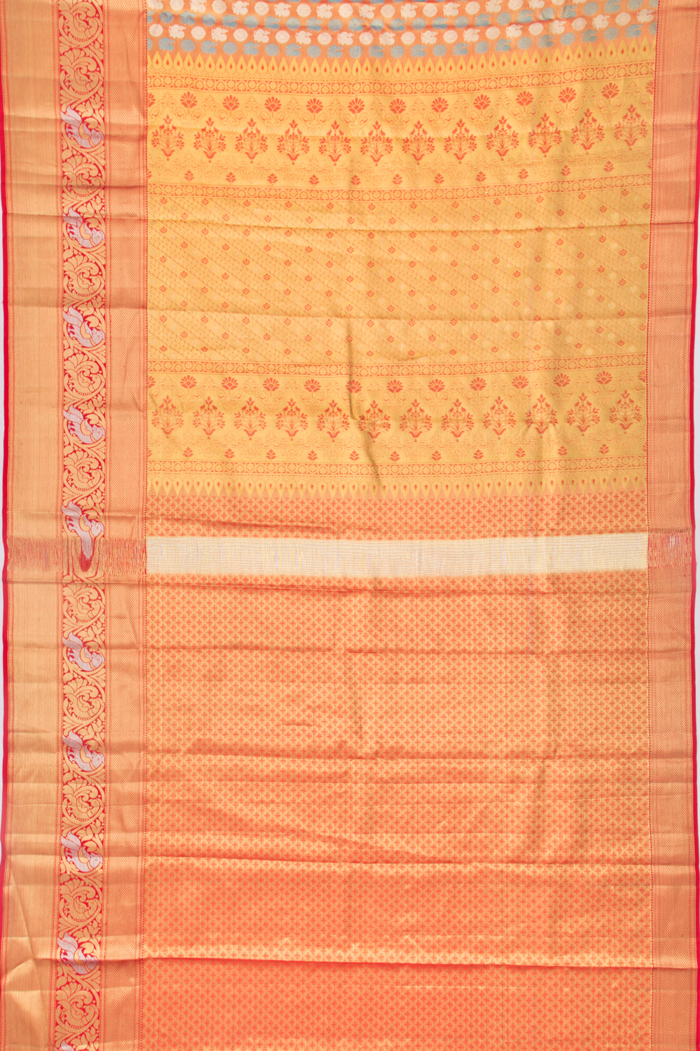 Taranga Kanchi Silk Tissue Brocade Orange Saree