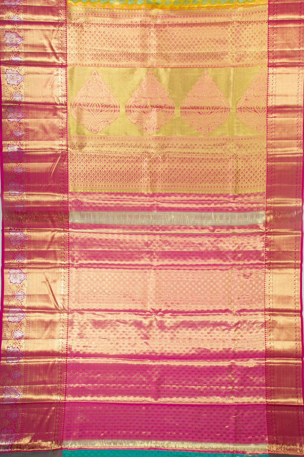 Taranga Kanchi Silk Tissue Brocade Gold Saree