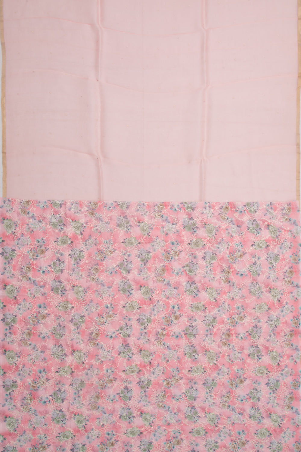 Organza Butta Pink Saree