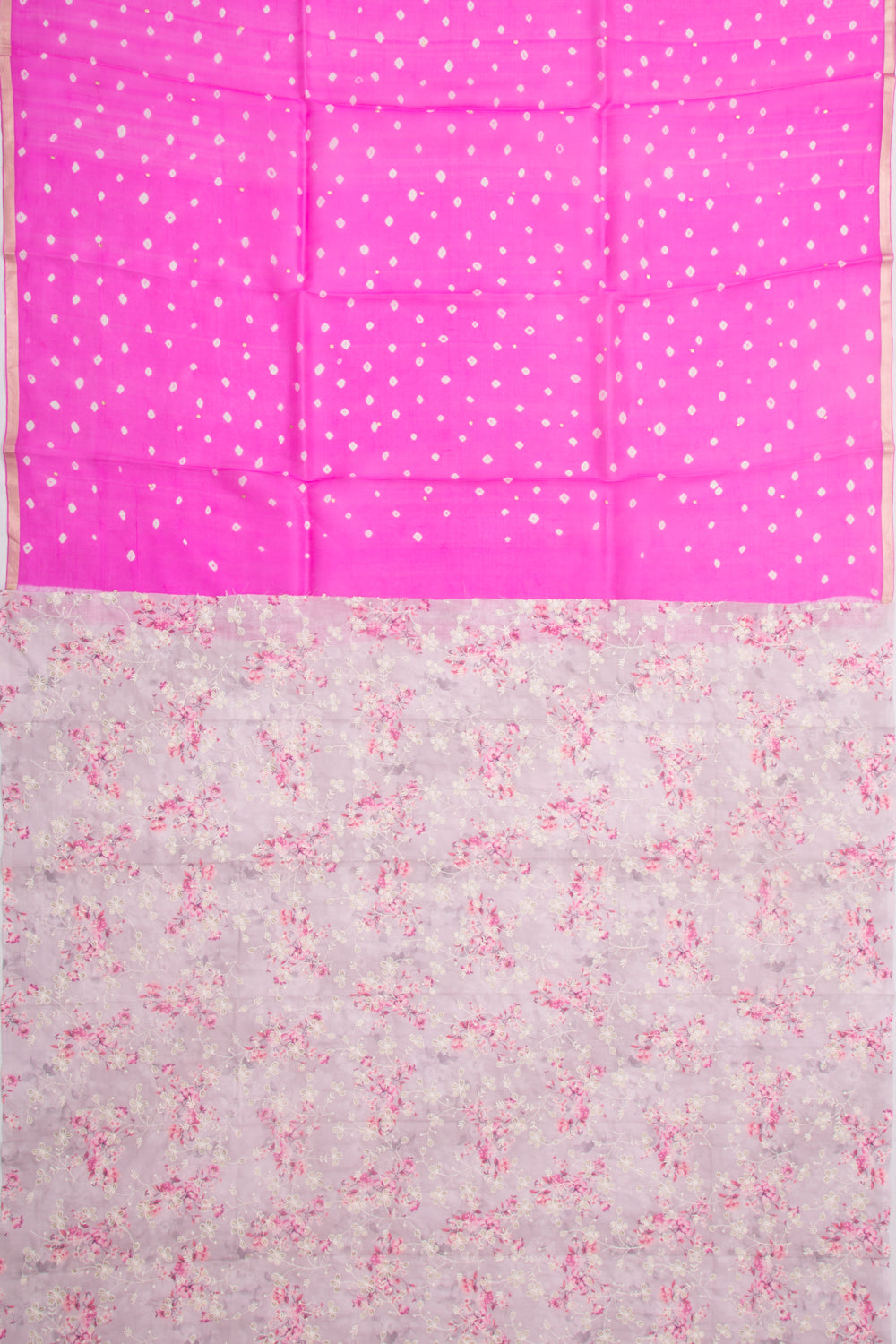 Organza Printed Pink Saree