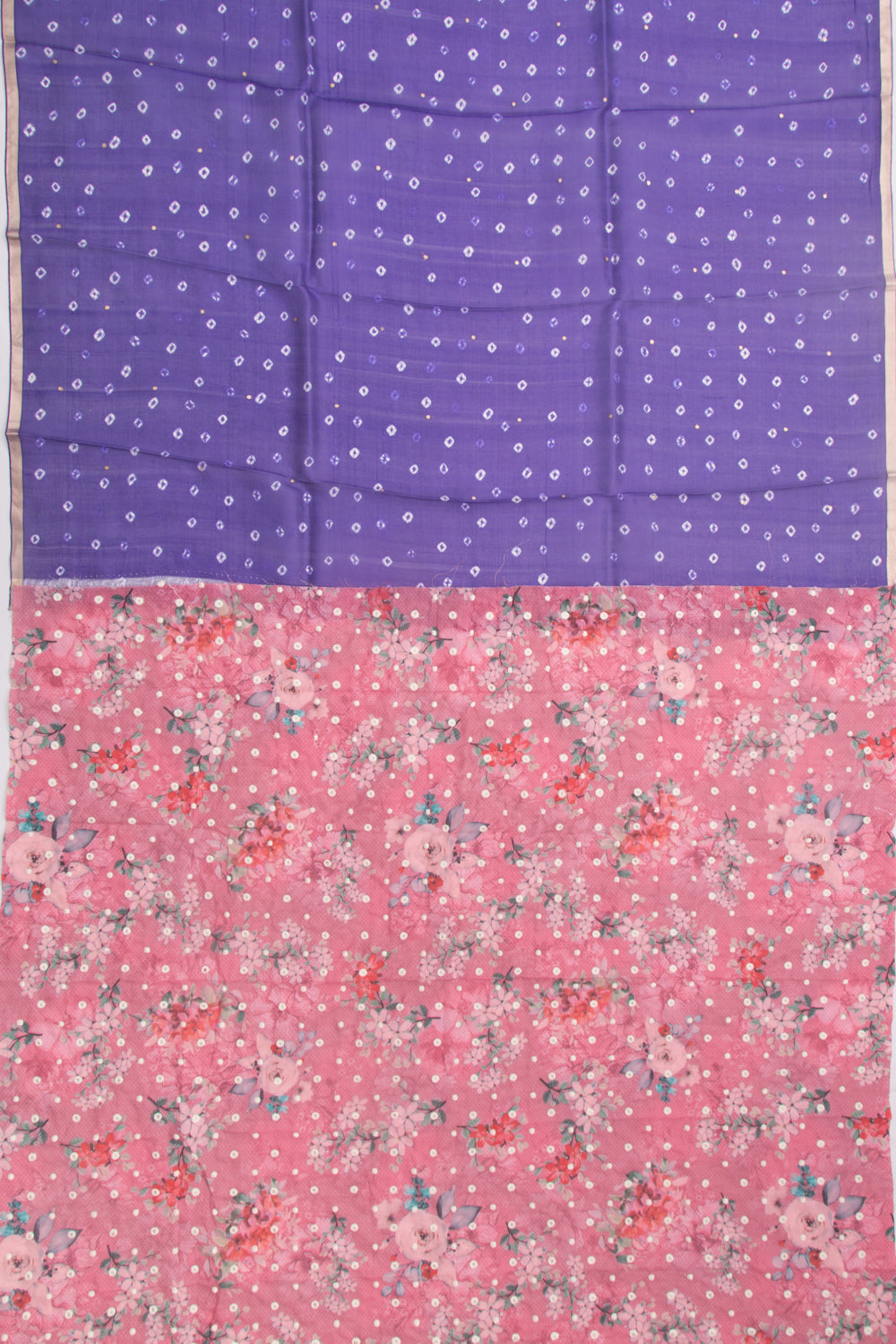 Organza Printed Dark Blue Saree